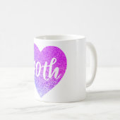 Mug 40e anniversaire paillette coeur (Devant droit)