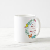 Mug 40e anniversaire Ruby Floral Butterfly Wreath (Devant droit)