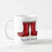 Mug 40e rubis mariage anniversaire jardin welly boot (Gauche)