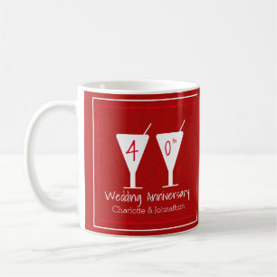 Mug 40e Ruby Mariage Anniversaire cocktail verre