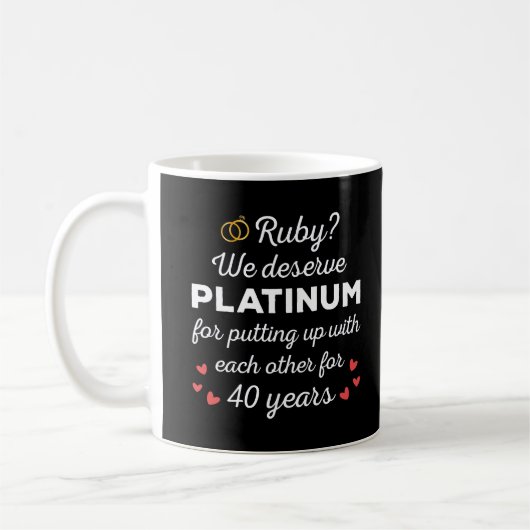 Mug 40ème anniversaire du Mariage I - Ruby Funny Coupl (Gauche)