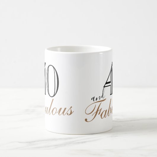 Mug 40ème et fabuleux noir élégant script Anniversaire (Centre)