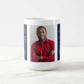 Mug 40th Birthday 1985 Blue Gold Ajouter Nom Photo Gra (Centre)