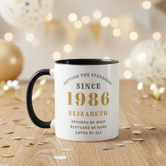 Mug 40th Birthday 1986 Add Name Elegant