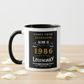 Mug 40th Birthday 1986 Legend Retro Black Personalized