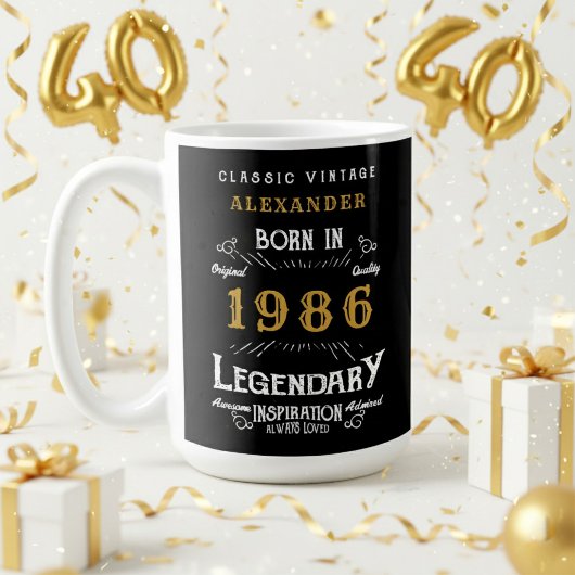 Mug 40th Birthday 1986 Legendary Retro