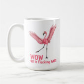 Mug 40th Birthday Flocking Fabulous Flamingo (Gauche)