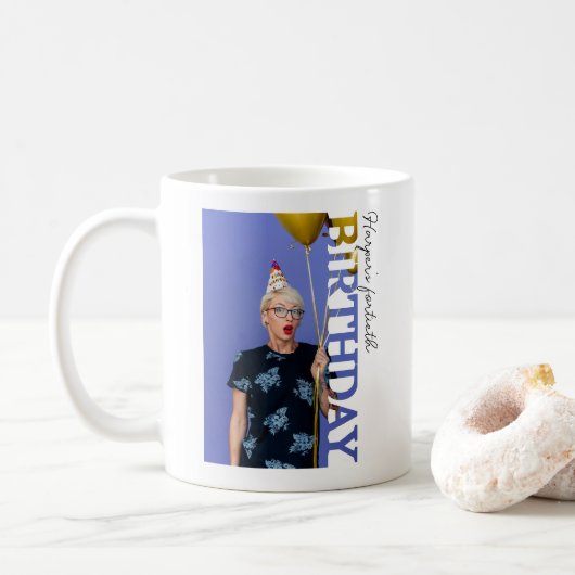 Mug 40th Birthday Photo college Party (Avec donut)