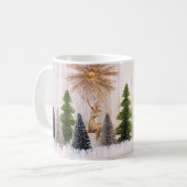 Mug 4149Parties scintillant avec cerfs et neige (Devant gauche)