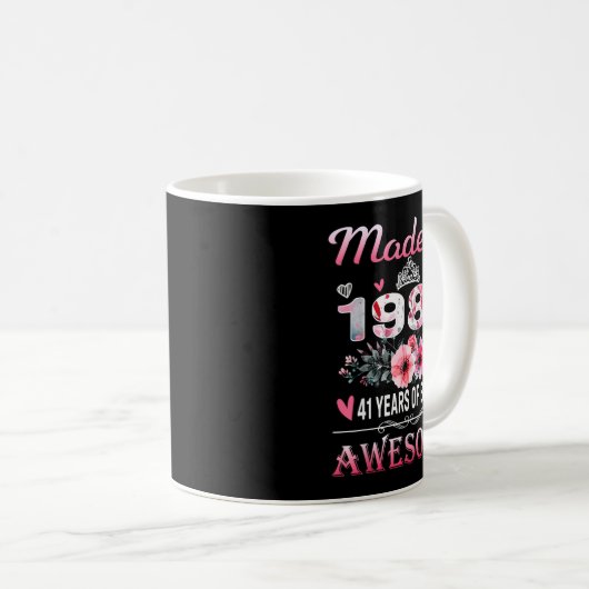 Mug 41th Birthday Made In 1985 41 Years Of Being Aweso (Devant droit)