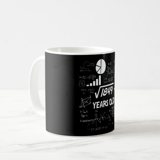 Mug 43 ans Enseignant des mathématiques Anniversaires (Devant gauche)