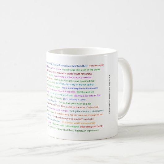 Mug 43 Drôle Pièce de conversation pour les expression (Devant droit)
