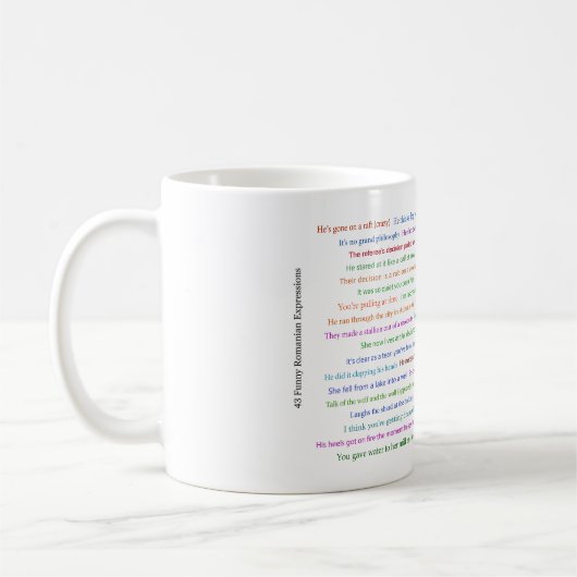 Mug 43 Drôle Pièce de conversation pour les expression (Gauche)