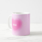 Mug 444 Moderne Coeur rose Numéro d'ange esthétique (Devant gauche)