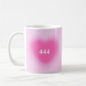 Mug 444 Moderne Coeur rose Numéro d'ange esthétique (Gauche)