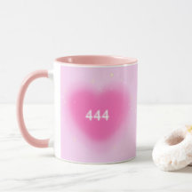 444 Moderne Coeur rose Numéro d'ange esthétique
