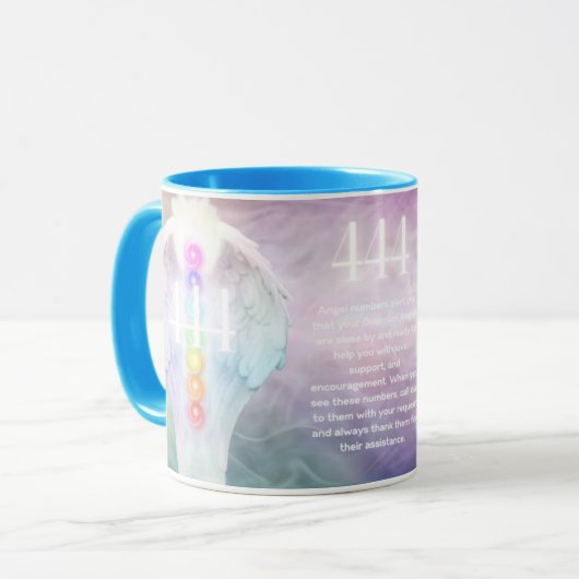 Mug 444 Numéros d'ange Signification - Dons Esotérique (Devant gauche)