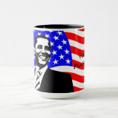 Mug 44ème Président, Barack Obama et Drapeau Coffee Mu (Centre)