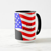 Mug 44ème Président, Barack Obama et Drapeau Coffee Mu (Devant droit)