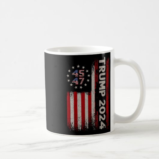 Mug 45 47 Donald Trump 2024 Élection du drapeau améric (Droite)