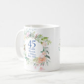 Mug 45e 65e Anniversaire de Mariage Fleurs de Pays (Devant gauche)