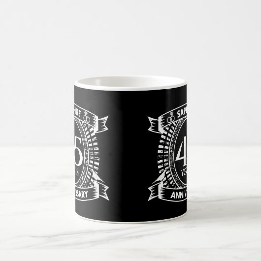 Mug 45e anniversaire du mariage saphir crête (Centre)