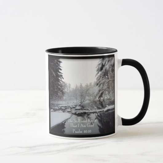 Mug 46:10 de psaume - scène d'hiver (Droite)