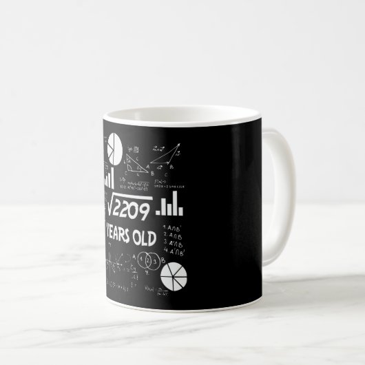 Mug 47 ans Enseignant des mathématiques Anniversaires (Devant droit)