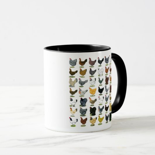 Mug 49 poules de poulet (Devant droit)