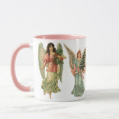 Mug 4 Anges Victoriennes Différents, Noël Vintage (Gauche)