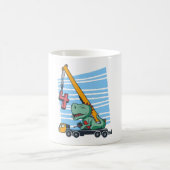 Mug 4 ans 4Anniversaire grue mobile Dinosaur (Centre)