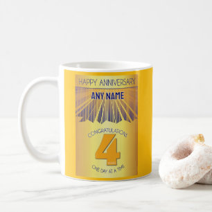 Mug 4 ans d'abstinence   12 Étapes Rayon Doré