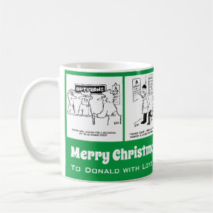 Mug 4 Caricatures à thème optimiste à personnaliser.