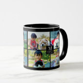 Mug 4 Collage photo Customisé avec monogramme (Devant droit)