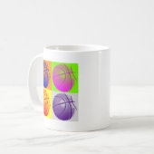 Mug 4 couleurs Pop Art Basketball (Devant gauche)