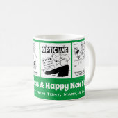 Mug 4 dessins animés sur le thème de l'opticien à pers (Devant droit)