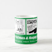 Mug 4 dessins animés sur le thème de l'opticien à pers (Centre)