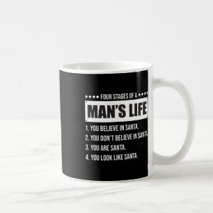 Mug 4 Étapes de la vie d'un homme-amusant Père Noël-no
