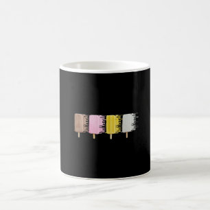 Mug 4 glaces - jaune, rose, gris, brun