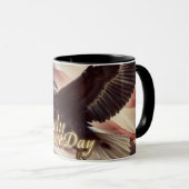 Mug 4 juillet aigle avec drapeau américain (Devant droit)