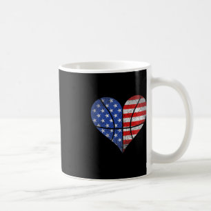 Mug 4 juillet American Flag Basketball Heart USA Wom