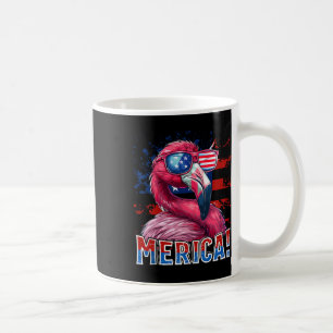 Mug 4 juillet Amérique Flamant rose Drapeau américain 