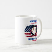 Mug 4 juillet Baseball USA Independence Day Cadeau (Devant droit)