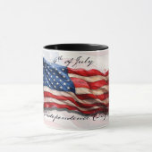 Mug 4 juillet - Célébrer avec le drapeau américain (Centre)