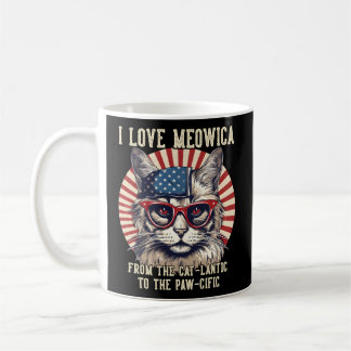 Mug 4 Juillet Chat I Love Meowica Chat Patriotique