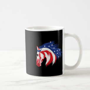 Mug 4 juillet Cheval patriotique Drapeau américain Hor
