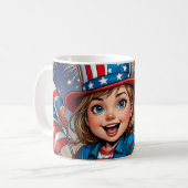 Mug 4 juillet de café de l'enfant patriotique (Devant gauche)