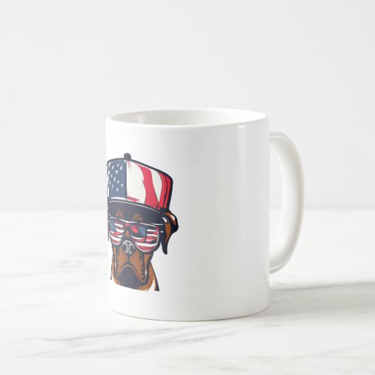 Mug 4 juillet de chien de boxe (Devant droit)