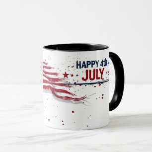 Mug 4 juillet - Drapeau américain artistique éclabouss