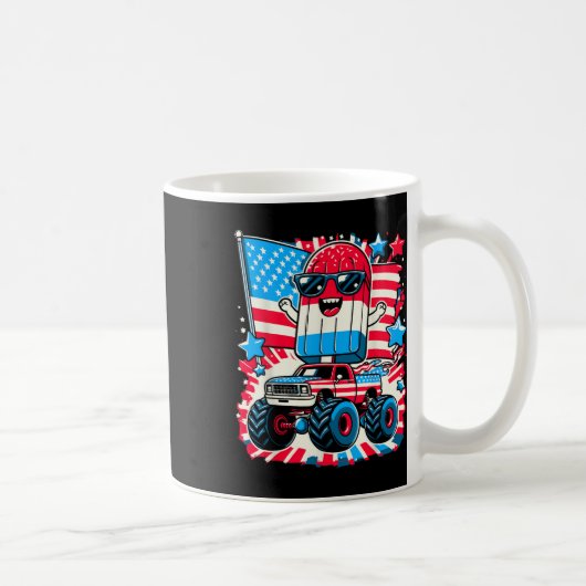Mug 4 juillet Drapeau Américain Monster Funny Popsic (Droite)